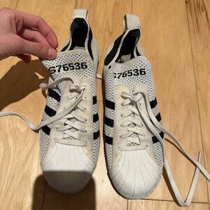 adidas White and Black Crochet Knit Shoes